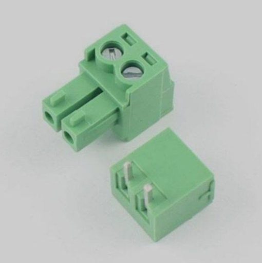 ترمینال 2 پین فاصله پایه 3.81MM کج