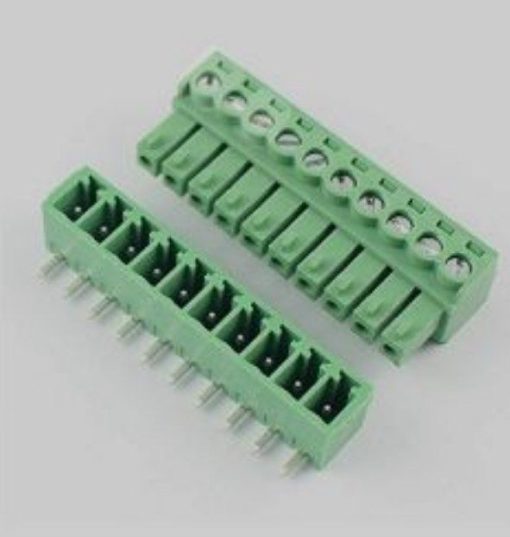 ترمینال 10 پین فاصله پایه 3.81MM کج